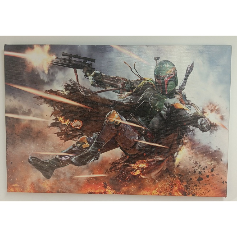 STAR WARS 'Book of Boba Fett' Action-themed Canvas Print ~ 17.5"x11.5"